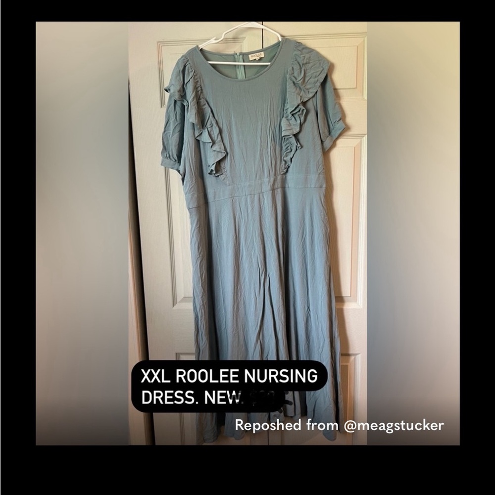 ROOLEE mom XXL Blue ruffle dress